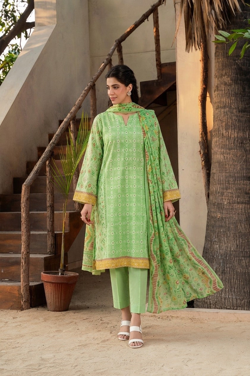3 Piece Lawn Unstitched Suit